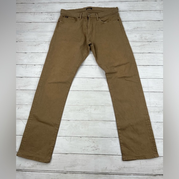 Polo Ralph Lauren Men’s Khaki Slim Straight Size 33x32 Denim Jeans - Picture 2 of 15